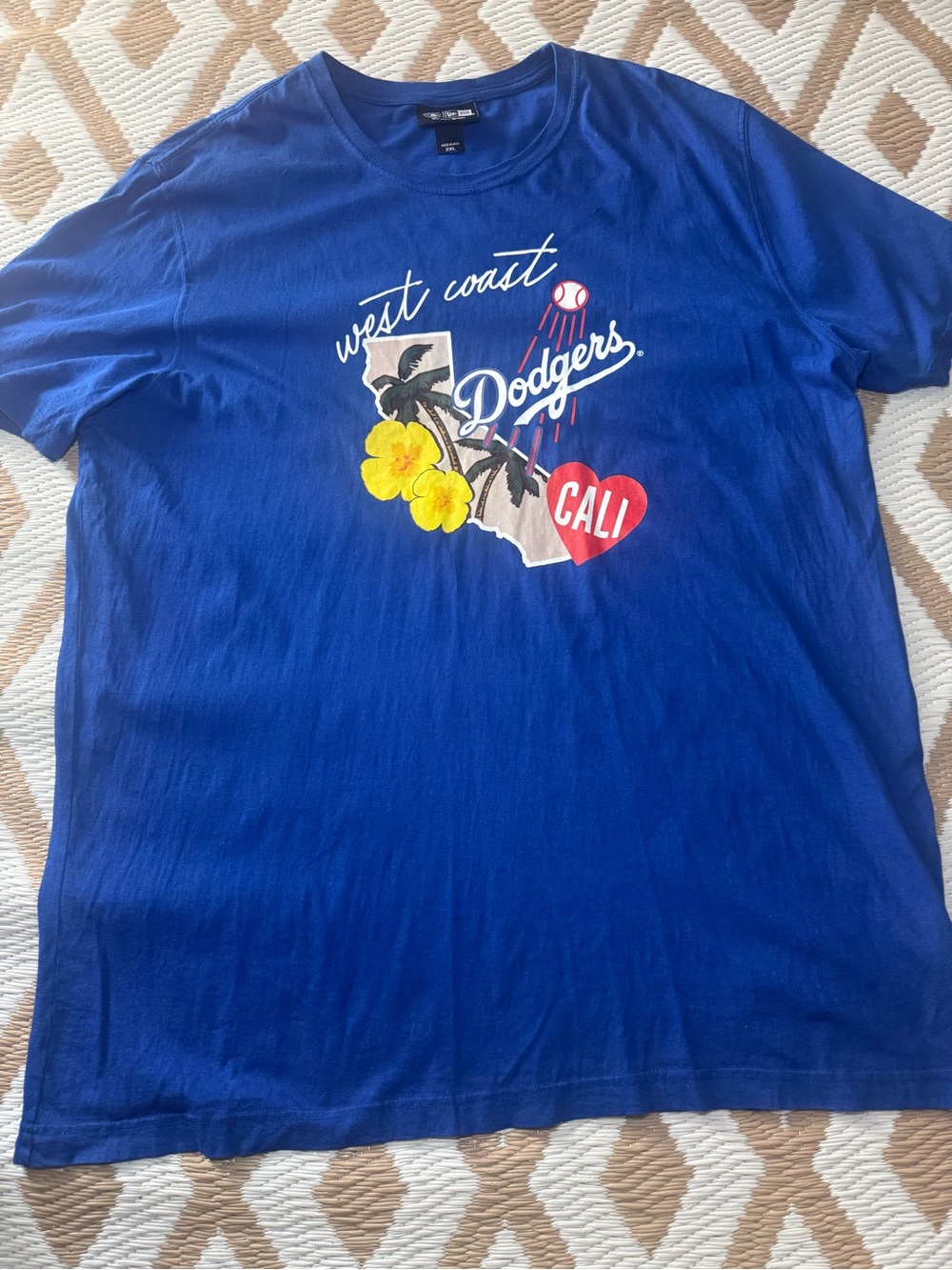 New Era MLB Los Angeles Dodgers West Coast CALI Graphic T-Shirt 2XL Blue